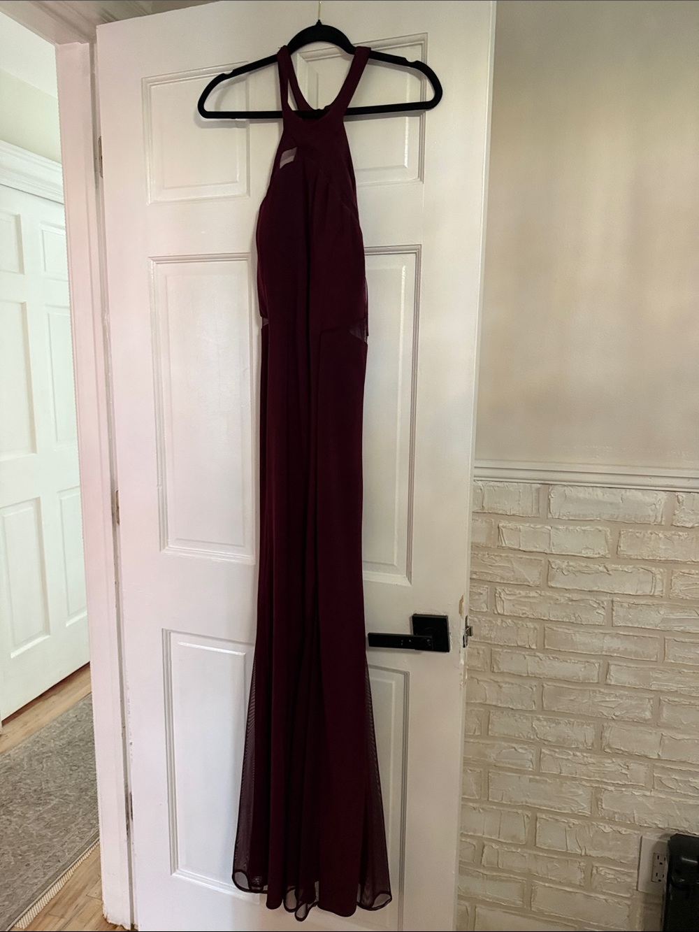 Night Way Collections Burgundy Halter Maxi Dress